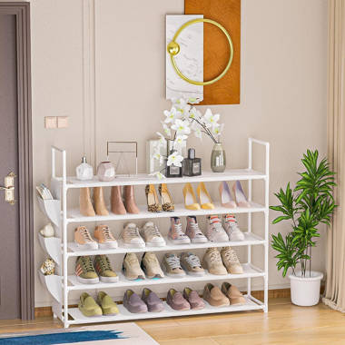 Tall white best sale shoe shelf